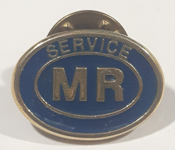 Mr Service Blue Oval Shaped 1/2" x 3/4" Enamel Metal Lapel Pin