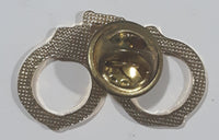 Handcuffs 3/4" x 1 1/8" Gold Tone Metal Lapel Pin