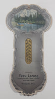 Vintage Yves Lecocq Confectionery, Light Lunches And Pool Room Mariapolis, Man. 5 1/4" x 10 1/2" Fishing Canoe Lake Scene Cardboard Promotional Advertising Thermometer (Missing Thermometer)