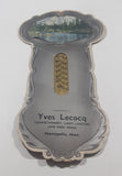 Vintage Yves Lecocq Confectionery, Light Lunches And Pool Room Mariapolis, Man. 5 1/4" x 10 1/2" Fishing Canoe Lake Scene Cardboard Promotional Advertising Thermometer (Missing Thermometer)