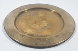 Vintage Engraved Brass Set of 4 Wine Cups and 9" Engraved Brass Serving Tray