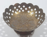Vintage Ornate Engraved Brass 4 3/4" Wide Pedestal Candy Dish