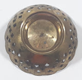 Vintage Ornate Engraved Brass 4 3/4" Wide Pedestal Candy Dish