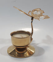 Vintage Austrian Crystal Delight 24K Gold Plated Crystal Wing Butterfly Tealight Candle Holder