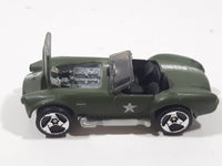 2008 Hot Wheels TEAM: Engine Revealers Shelby Cobra 427 S/C Matte Olive Army Green Die Cast Toy Car Vehicle with Opening Hood