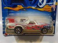 2002 Hot Wheels Star Spangled 1968 El Camino White Die Cast Toy Car Vehicle New in Package