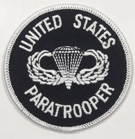 United States Paratrooper Black Round 3" Fabric Military Insignia Patch Badge