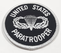 United States Paratrooper Black Round 3" Fabric Military Insignia Patch Badge