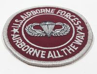 U.S. Airborne Forces Airborne All The Way Red 3 1/4" Fabric Military Insignia Patch Badge