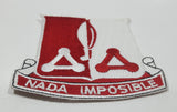 U.S. Army 871st Airborne Engineer Battalion Nada Impossible Red and White 3 1/8" x 3 1/2" Fabric Military Insignia Patch Badge