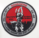 US Navy HSL-42 DET 5 CG-68 Helicopter Squadron Group Ravagers 'Pillaging Europe One Port At A Time' Baltops 2002 The Horde's On Board 4" Fabric Military Insignia Patch Badge