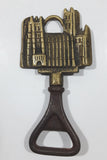 Antique Canterbury Castle Brass Metal Bottle Opener Made in England