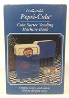 1996 Pepsi Cola Vending Machine Shaped Plastic Coin Sorter Bank with Box