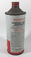 Rare Vintage International Harvester Super Heavy Duty Hydraulic Brake Fluid 997 027 R1 One Quart Metal Can Near Full