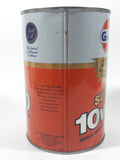 Vintage Gulf Saves Fuel Premium 10w30 Super Hydro Treated 1 Litre Motor Oil Metal Can FULL