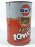 Vintage Gulf Saves Fuel Premium 10w30 Super Hydro Treated 1 Litre Motor Oil Metal Can FULL