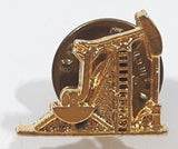 Gold Tone Oil Derrick Well Pump 1/2" x 5/8" Metal Lapel Pin