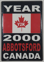 Year 2000 Abbotsford Canada Y2K Maple Leaf Flag Themed 2 1/8" x 3" Fridge Magnet