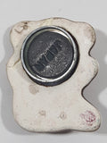 Brown Teddy Bear with Red Bow 1 1/4" x 1 3/8" Ceramic Fridge Magnet Made in Japan