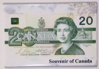 Twenty Dollars $20 Dollar Cash Bill Money Souvenir of Canada 2 1/8" x 3 1/8" Fridge Magnet