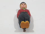 Dutch Boy in Green Top with Red Sweater and Black Pants 5/8" x 1 3/4" Celluloid Fridge Magnet