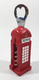 U.K. British London England Red Telephone Booth Shaped 5 1/2" Tall Resin Bottle Opener Corkscrew