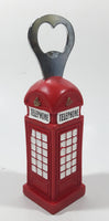 U.K. British London England Red Telephone Booth Shaped 5 1/2" Tall Resin Bottle Opener Corkscrew