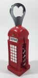 U.K. British London England Red Telephone Booth Shaped 5 1/2" Tall Resin Bottle Opener Corkscrew