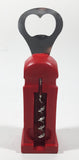 U.K. British London England Red Telephone Booth Shaped 5 1/2" Tall Resin Bottle Opener Corkscrew