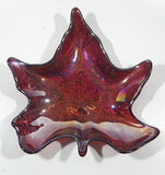 Beautiful Iridescent Pink Magenta Rainbow Maple Leaf Shaped Candy Dish Table Center Piece