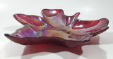 Beautiful Iridescent Pink Magenta Rainbow Maple Leaf Shaped Candy Dish Table Center Piece