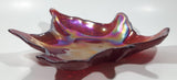 Beautiful Iridescent Pink Magenta Rainbow Maple Leaf Shaped Candy Dish Table Center Piece