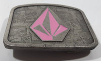 Volcom Pink Enamel Engraved Metal Belt Buckle