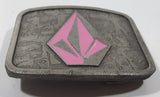 Volcom Pink Enamel Engraved Metal Belt Buckle