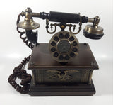 Antique Style Paramount Collection Classic Series Model 1911 Presidential Brass Eagle Wood Cased Ornate Engraved Push Button Telephone