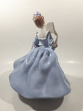 Vintage LJ Lady Jane with Hand Fan Blue Hand Painted 9 1/2" Tall Ceramic Figurine Statue