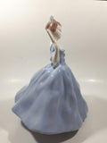 Vintage LJ Lady Jane with Hand Fan Blue Hand Painted 9 1/2" Tall Ceramic Figurine Statue