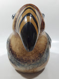 Vintage Folk Art Tonala Mexican Toucan Tropical Bird Hand Painted 11" Long Drip Glaze Ceramic Bird Sculpture