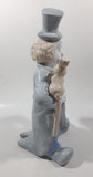 Paul Sebastian Design Clown with Top Hat and Cane Holding Rabbit 9 1/2" Tall Porcelain Figurine