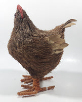 Folk Art Straw Brown Rooster Chicken 8 1/4" Tall