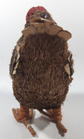 Folk Art Straw Brown Rooster Chicken 8 1/4" Tall