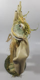 Folk Art Paper Mache Frog Scarecrow in Jacket 12" Tall