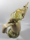 Folk Art Paper Mache Frog Scarecrow in Jacket 12" Tall