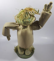 Folk Art Paper Mache Frog Scarecrow in Jacket 12" Tall