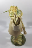 Folk Art Paper Mache Frog Scarecrow in Jacket 12" Tall