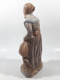 Vintage Mcnees Mold M-792 Woman Holding Ducks Standing With Brown Dog 9 1/2" Tall Ceramic Figurine