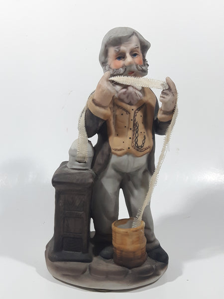 Vintage The Tycoon Man Pulling Ticker Paper 7" Tall Figurine Sculpture