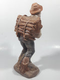 Vintage Mcnees Mold Man Carrying Log Pack 9 1/4" Tall Ceramic Figurine