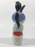 Vintage Japanese Geisha Girl with Instrument 6 1/4" Tall Lustre Lustreware Hand Painted Porcelain Figurine