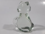 Clear Art Glass 3 1/8" Tall Kitty Cat Figurine